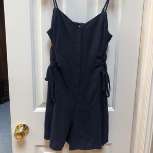 Xhilaration navy blue button up tie romper